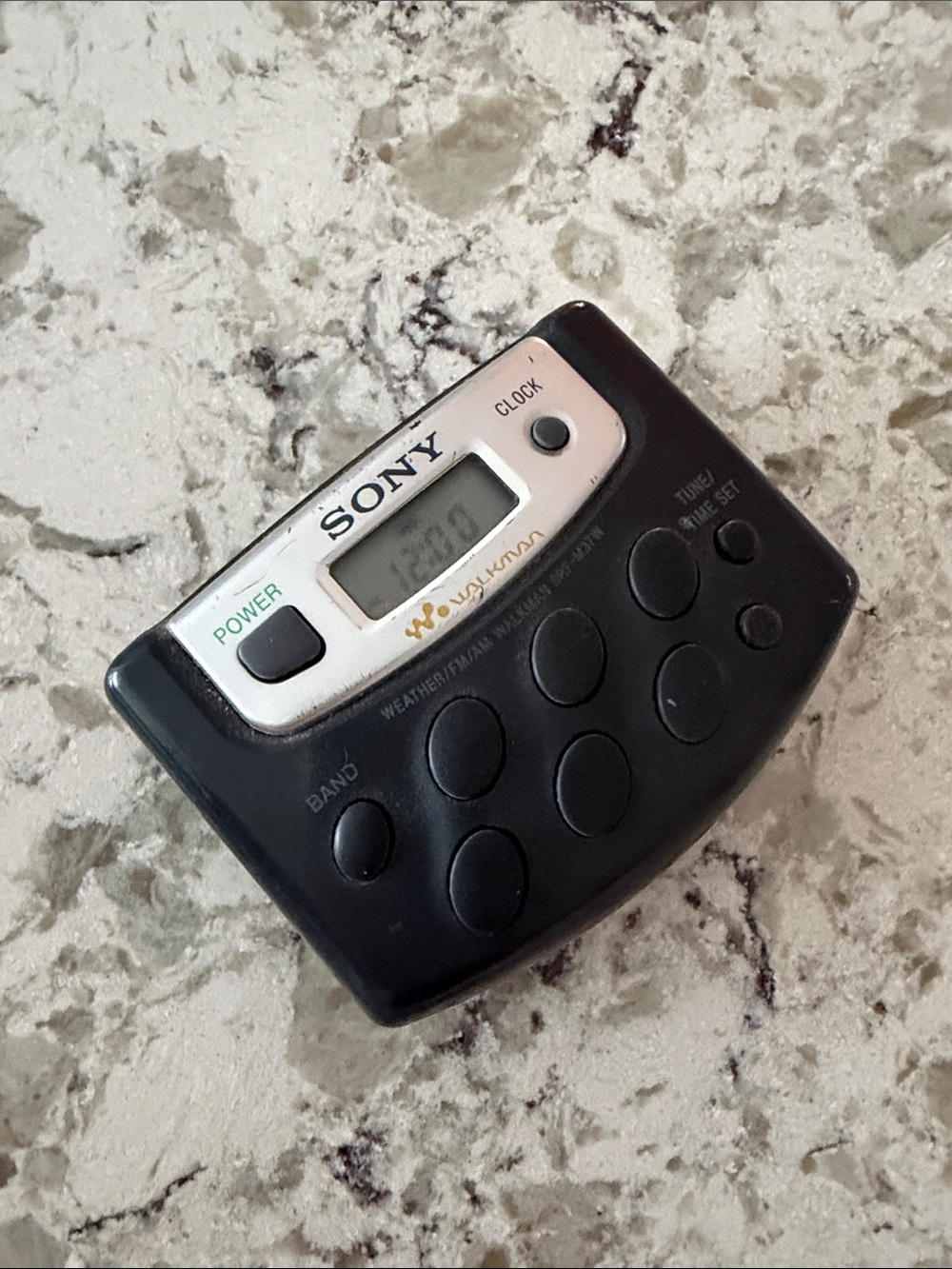 Sony Black & Silver Portable Radio Tuner with LCD